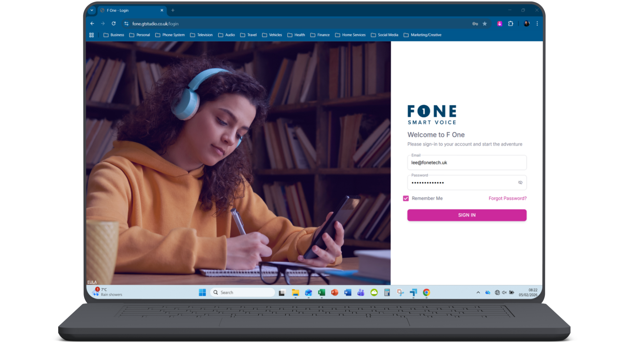 The Messaging Studio on a laptop
