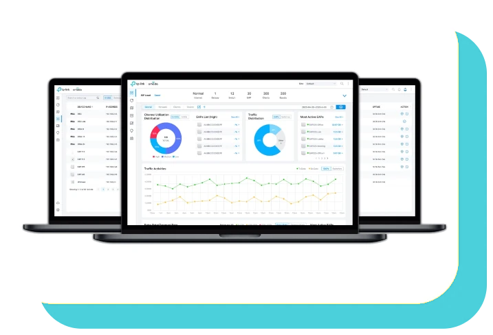 The Omada network dashboard